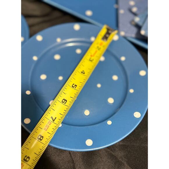 Temptations by Tara Stoneware Serving Set - Blue Polka Dots - 11 Pieces - Picture 7 of 14